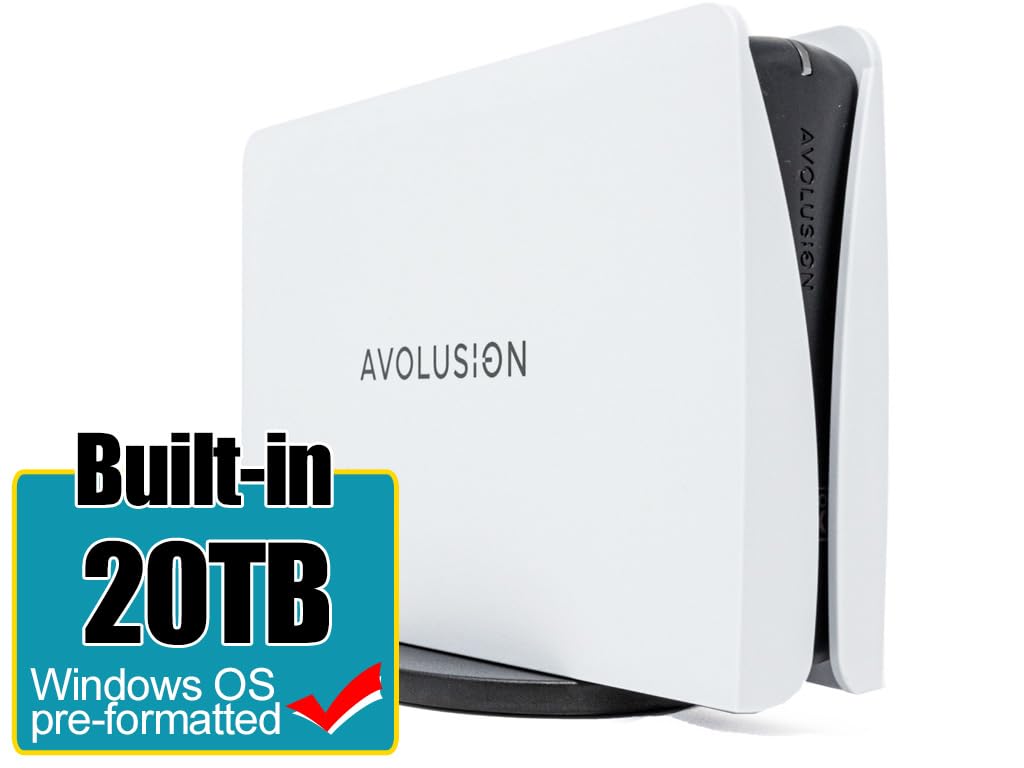 Avolusion PRO-5Y Series 20TB USB 3.0 External Hard Drive for WindowsOS Desktop PC/Laptop (White) (Renewed)