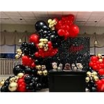 Black Gold Red Balloons Garland Arch Kit, 141Pcs Latex Balloons Different Sizes 18 12 10 5 Inch for Party Decorations, Wedding Backdrop, Birthday, Baby Shower, Graduation - Image 3