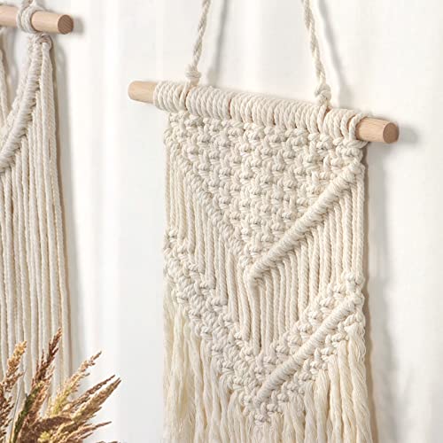 Miniatura 4 de Lomohoo 2 Piezas Tapices De Macramé Para Colgar En La Pared Pequeños Tapices Tejidos Arte De Pared Decorativo - Ideales Para Decoración Bohemia Del Hogar, Apartamento, Habitación Infantil