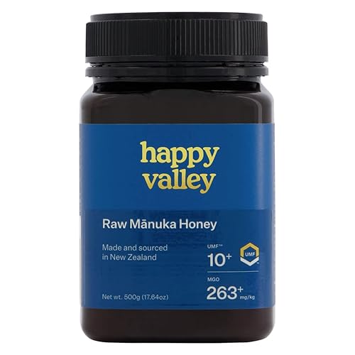 Happy Valley Miel de manuka - UMF 10+ (17.6 onzas, 17.64oz) - Certificado Raw New Zealand Mênuka - UMF 10+, MGO 263+