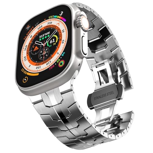 Bracelet acier Apple Watch Ultra 2 parfait du bureau aux séances de sport