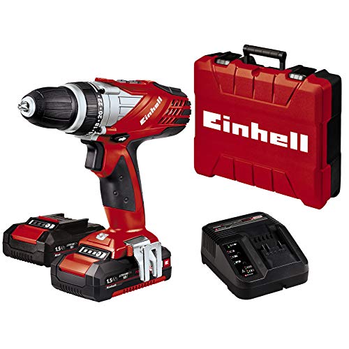 Einhell Akkuschrauber TE-CD 18 Li Set Power X-Change (Li-Ion, 18 V, 2 Gang, 48 Nm, LED-Licht, Koffer, inkl. 2 x 1,5 Ah…