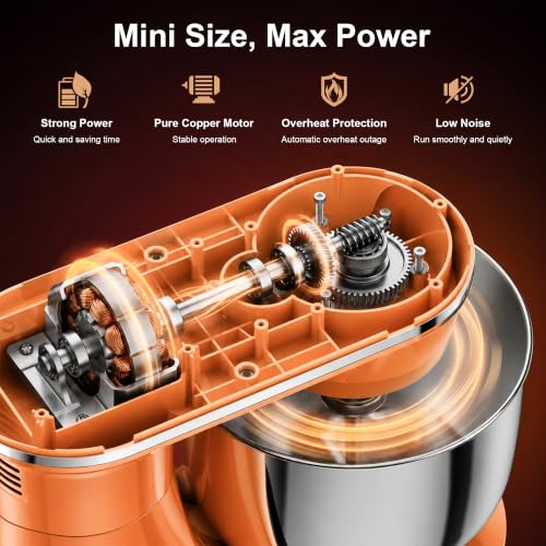 Image of Honinst 4QT Electric Stand Mixer, 10-Speed Tilt-Head Compact Kitchen Mixer