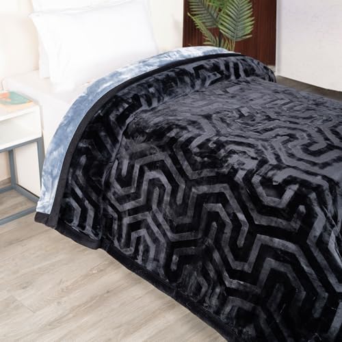 Image of MYTRIDENT Classic Style Me Solid Single Mink Blanket, 4kg, 100% Polyster, Periwinkle