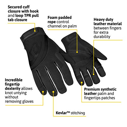 Advanced Rescue Gloves for Mining, Oil, and Gas Workers - Black, Size 9
