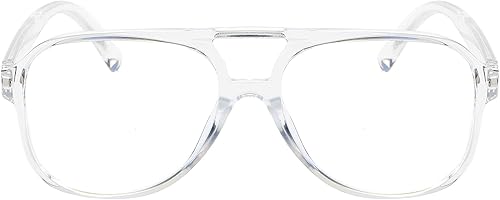 Miniatura 4 de ZIMUSUN Gafas de aviador retro con luz azul para mujeres y hombres de los años 70, gafas de piloto con marco de gran tamaño, antifatiga ocular