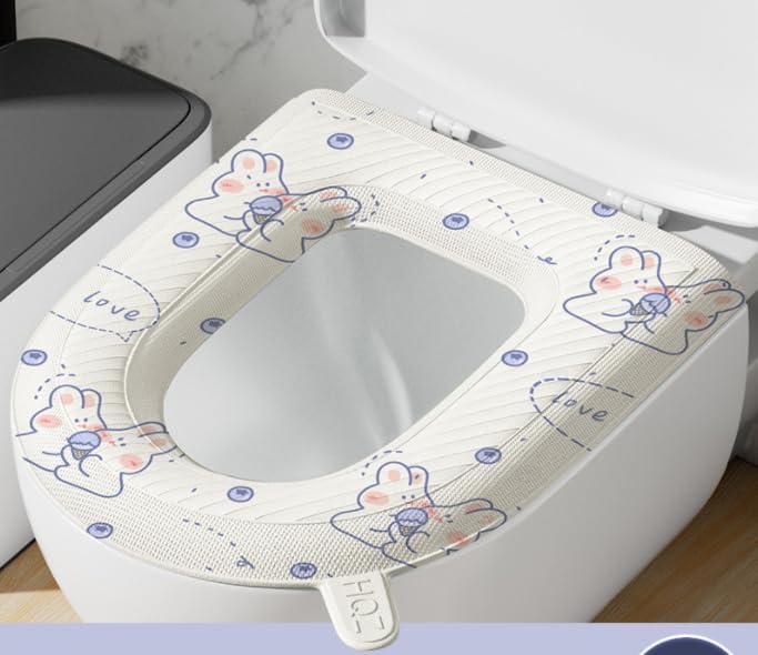 Four Seasons Universal EVA High Foam Toilet Seat Waterproof Wash-free Toilet Seat Cushion (Rabbit)-image-21