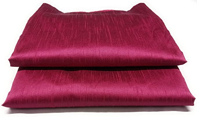 Men's Ethnic Raw Silk Unstitched Kurta Fabric Length 2.5 Meter Dark Pink