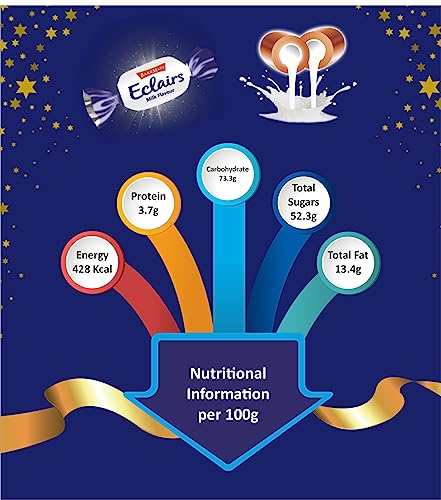 Image of BakeMate Eclairs Chocolate Pack - 83 Pieces (750g) | Chocolates for Birthday Distribution | Soft Milk Chocolates Toffee with Creamy Filling | Birthday Party Pack Chocolate | Parties & Celebrations