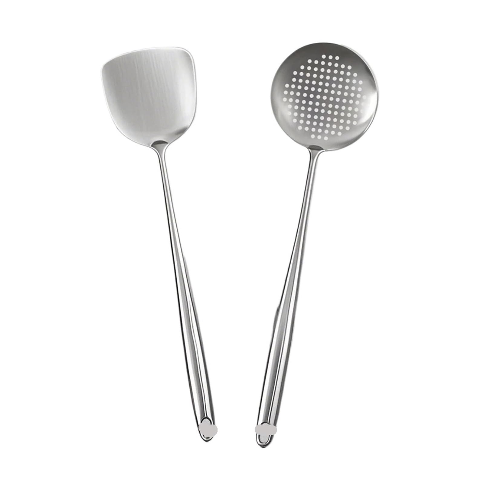 Set di utensili da cucina in metallo con spatola for Wok in acciaio inossidabile 304, cucchiaio intaglio, mestolo(2pcs set C)