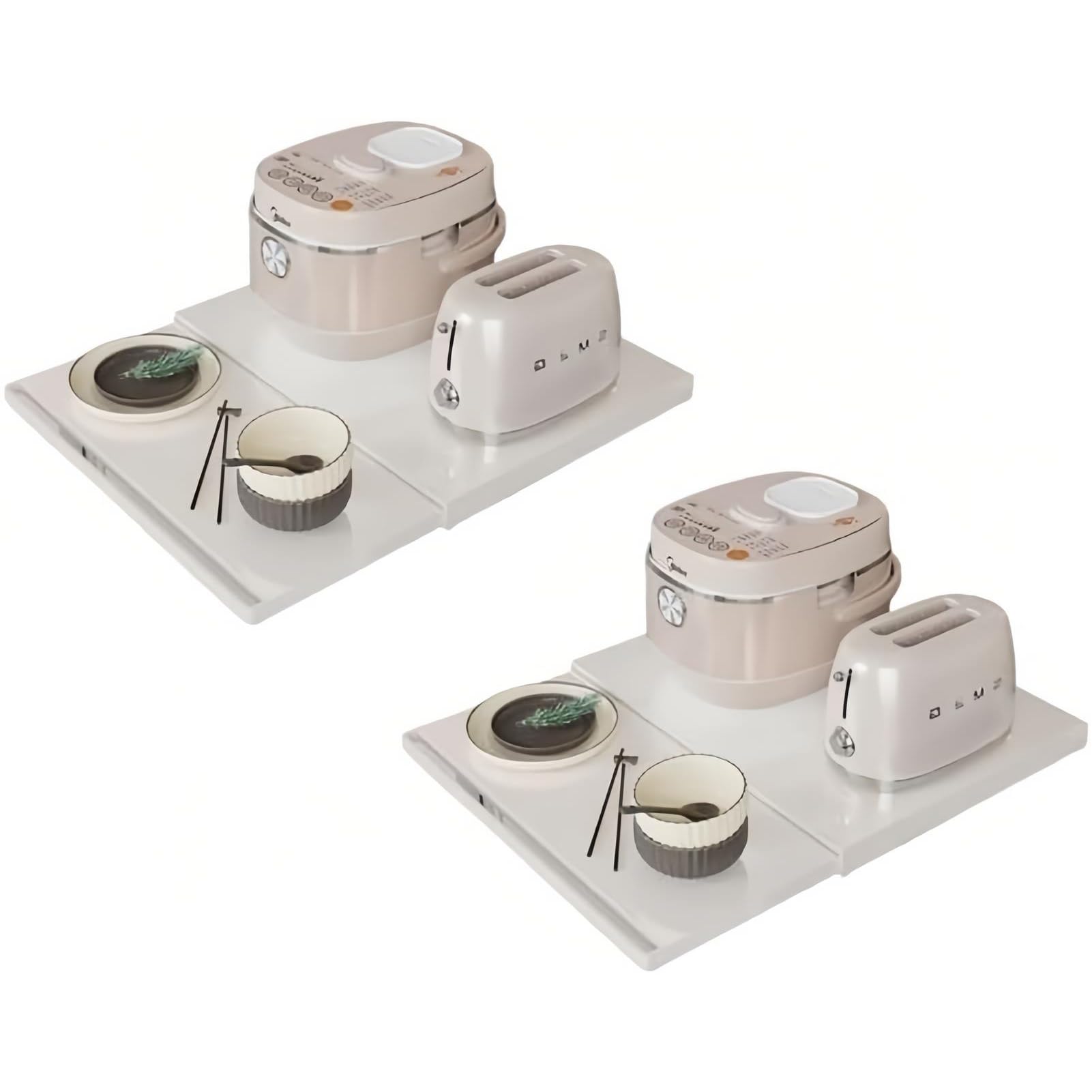 Étagère coulissante pour micro-ondes avec plateau amovible de cuisine