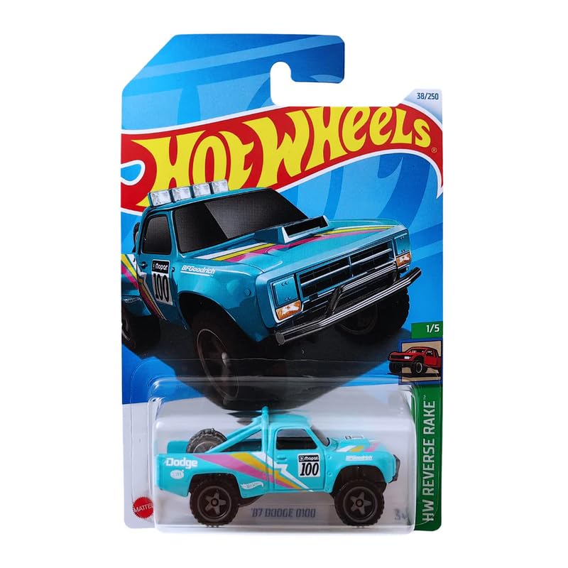 Hot Wheels 87 Dodge D100 HW Reverse Rake Ages 3 and Up (Blue) (B0D3M5251K) Amazon Price History, Amazon Price Tracker
