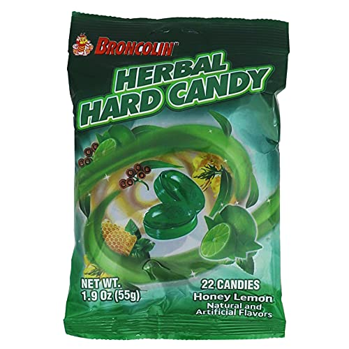 Broncolin Caramel Drops, With Honey And Herbal Extracts, Honey Lemon Flavor, 6-Pack Of 22 Drops Each, 6 Bags #TOP1