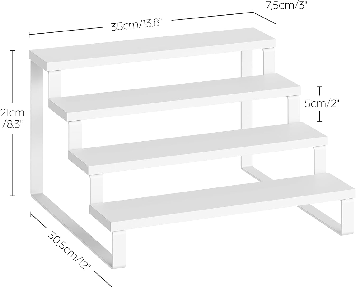 Coffee Pod Drawer Holder, Holder for K Cup, Spice Rack Set of 2, 4 Tier Spice Rack Organizer for Countertop, KH01BR-SR04L2WW