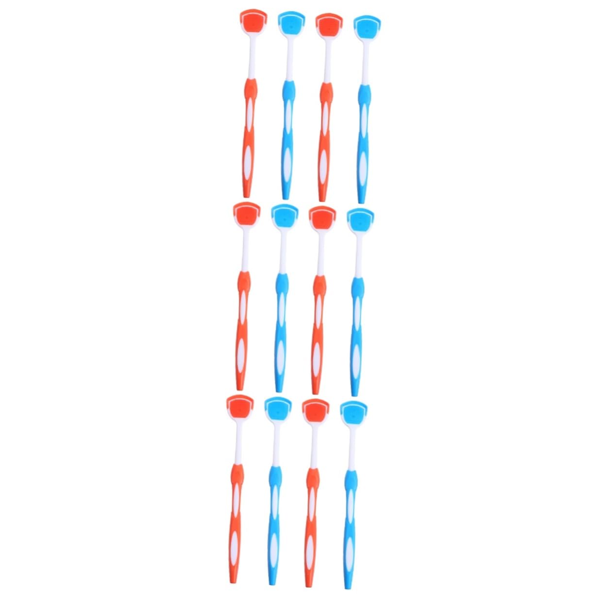 Baluue 12pezzi Raschietti Per Lingua Riutilizzabili Spazzole Per Pulizia Lingua Inossidabile Con Design Ergonomico Per Igiene Orale Colori e Arancione