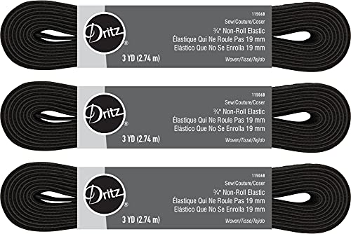 Élastique à coudre sans rouleau Dritz noir pour réparer une ceinture vrillée