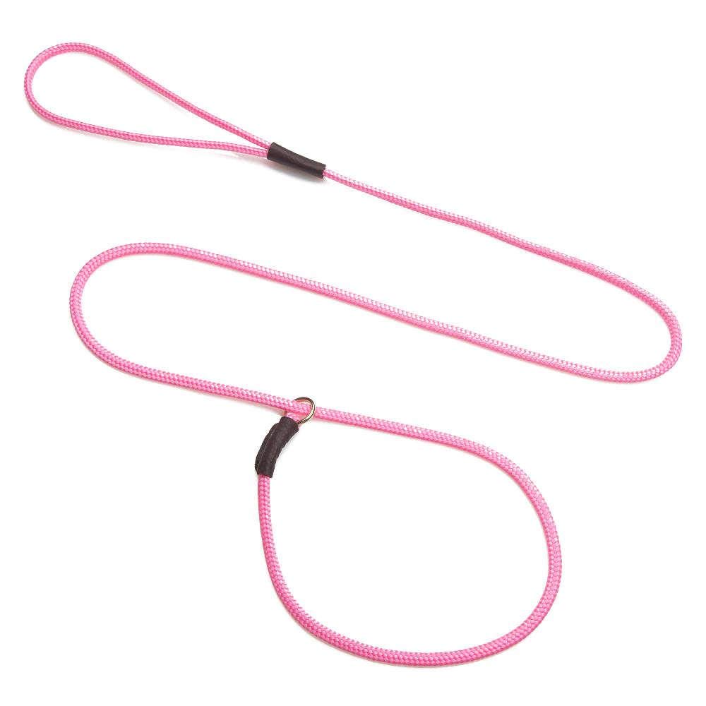Mendota Pet Dog Show Slip Leash - Made in The USA - Pink, 1/8 in x 54 in - for Small Breeds