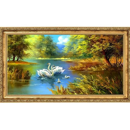 Diamond painting enfant adulte cygne lac mosaïque kit complet point de croix 5D