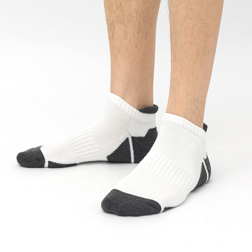 JOYNÉE 10 pares de calcetines de tobillo para hombre, calcetines atléticos para correr con pestaña de corte bajo para hombre