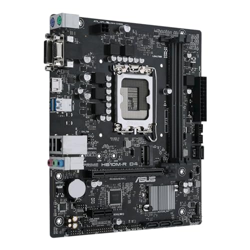 Image of ASUS PRIME-H610M-R-D4 Intel H610 (LGA 1700) mic-ATX Motherboard with DDR4, PCIe 4.0, M.2 Slot, Realtek 1 Gb Ethernet, HDMI,D-Sub, DVI, USB 3.2 Gen 1 Ports, SATA 6 Gbps