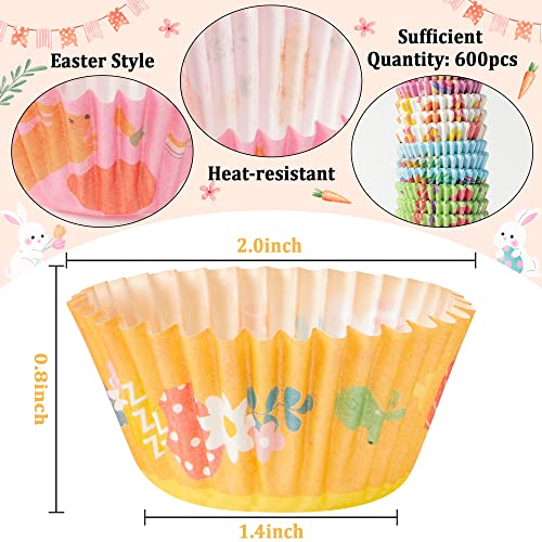 Cocnny 600Pcs Easter Mini Cupcake Paper Liners, Happy Easter Baking Cups Muffin Case Cupcakes Wrappers, Egg Chick Bunny Cake Chocolate Candy Wrap Making Supplies For Spring Birthday Party (10 Styles) #TOP2