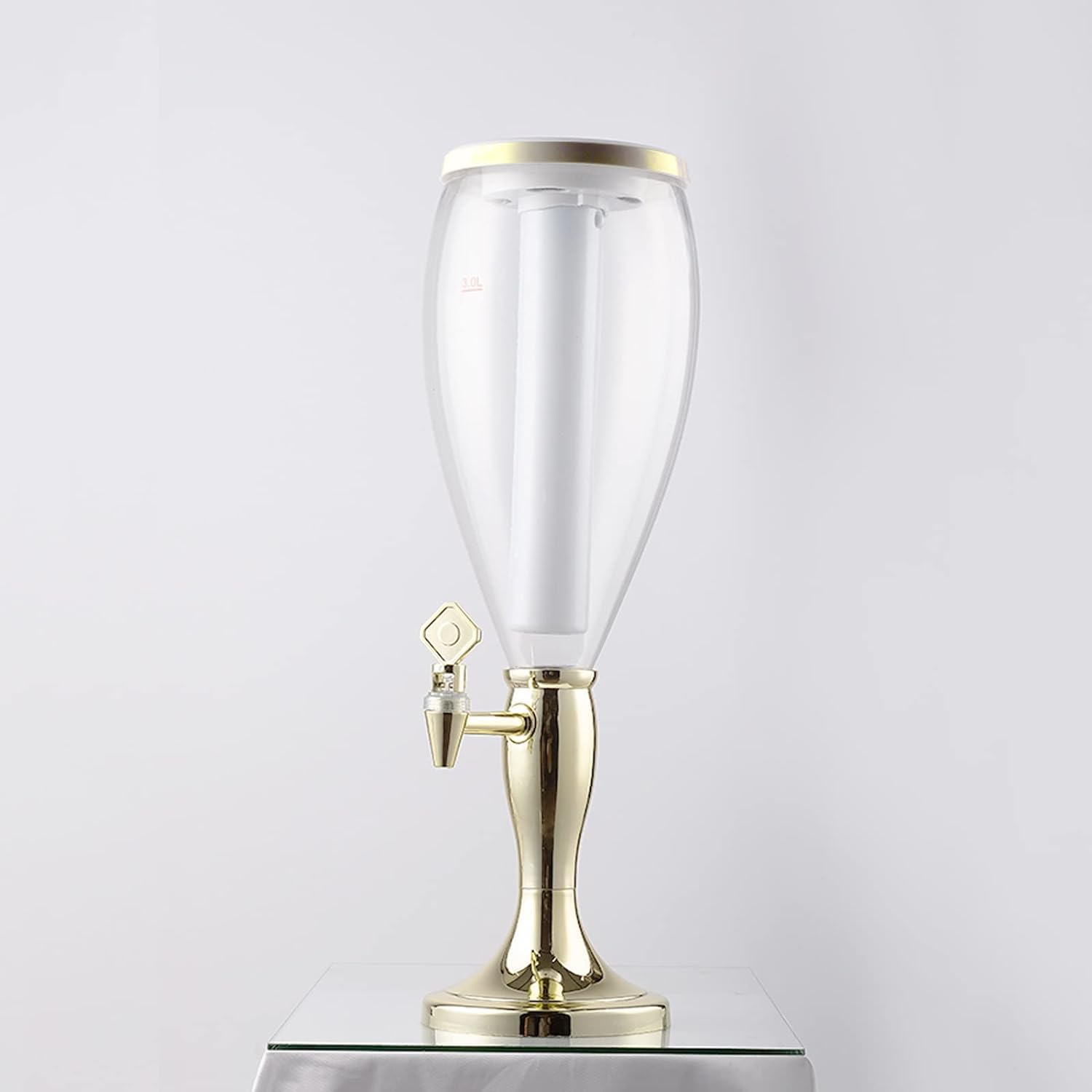 Dispensador Dispensador de torre de cerveza de gran capacidad de 5L/169OZ, torre de bebidas con carámbano luminoso extraíble y lavable, contenedor de cerveza comercial Cerveza