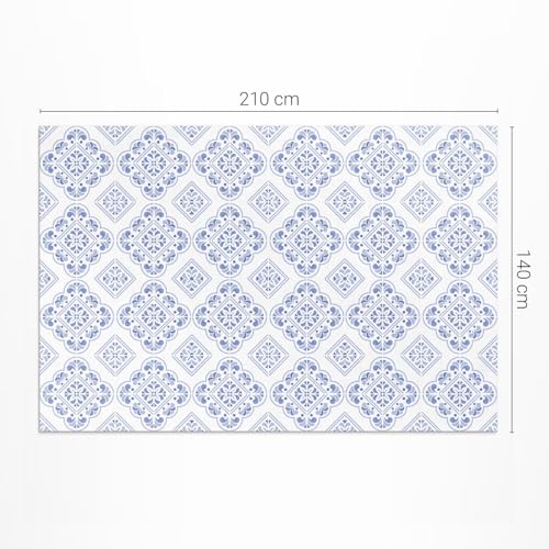 Tapis de jardin en PVC haut de gamme motif mosaïque méditerranéenne rectangle - 4