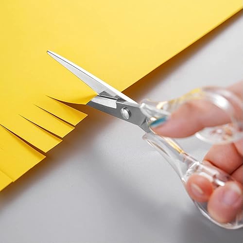 Miniatura 3 de Creechwa Tijeras de oficina, hoja de acero inoxidable con mango acrílico, tijeras multiusos para oficina, escuela, hogar, tijeras de tela, tijeras