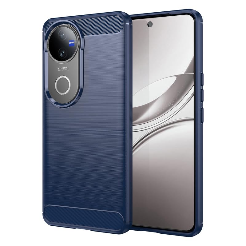 Image of Hybrid Carbon Fiber Back Case for Vivo T4R 5G / iQoo Z10R 5G (Blue)