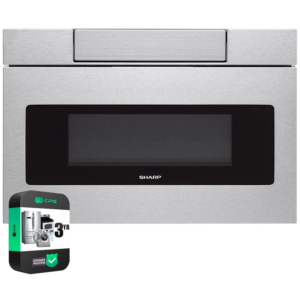 Sharp SMD2470ASY 24 in 1 2 cu ft 950W Stainless Steel Microwave Drawer Oven Bundle with 3 YR