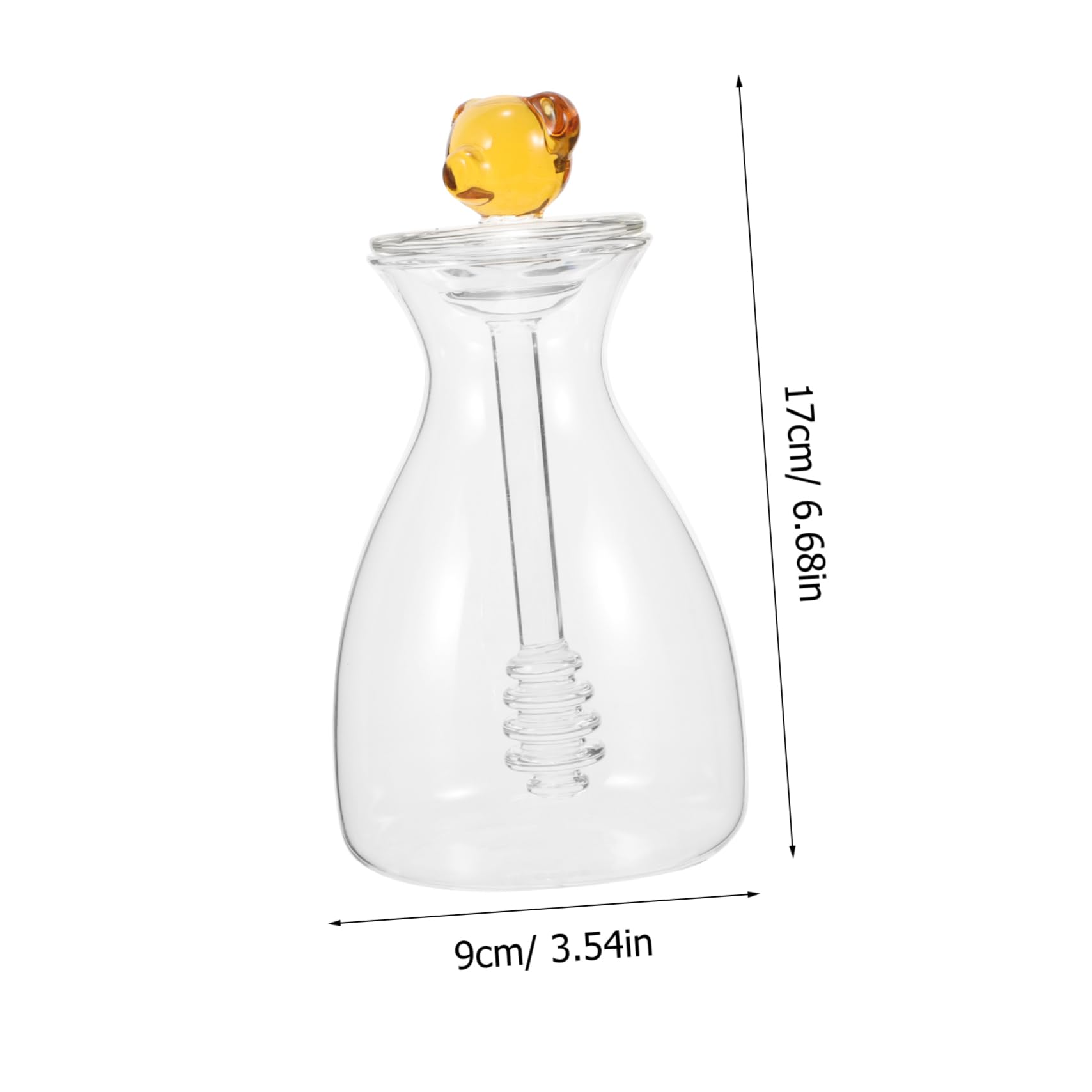 Cabilock Glass Honey Dispenser Jar with Lid Creative Honey Container with Dipper for Syrup Storage and Serving for Home Kitchen and Dining