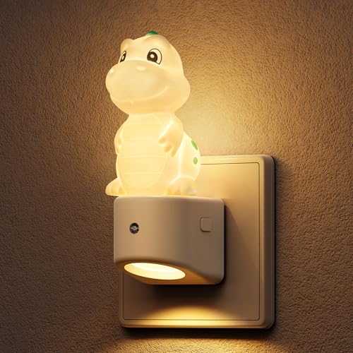 LOHAS-LED Nachtlicht Steckdose 3D Niedliches Dinosaurier Nachtlicht mit Dämmerungssensor RGB + Warmweiß 3000K Farbwechsel Nachtlichter für Flur Treppenhaus Schlafzimmer Küche Toilet