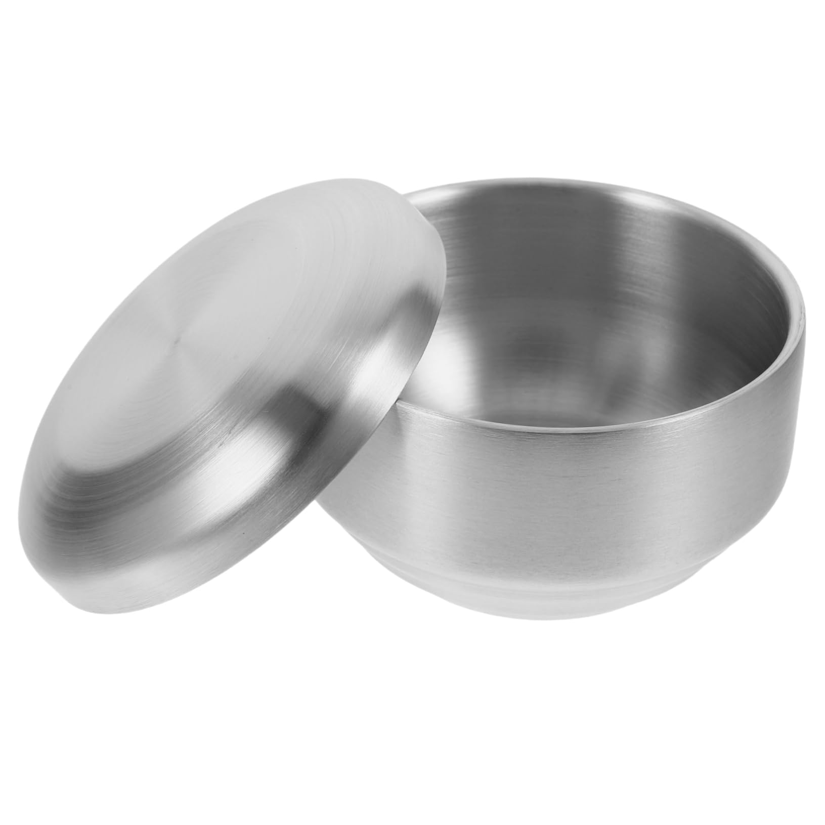 FOYTOKI Stainless Steel Shaving Bowl with Lid Ergonomic Shave Cup for Men Elegant Bathroom Decor Easy to Clean Mixing Bowl for Shaving Cream Unique Design for Comfortable Use