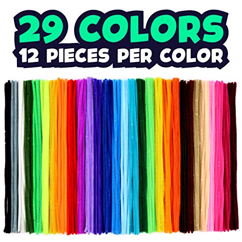 Carl & Kay 348 Pipe Cleaners [Bonus: 48 Googly Eyes] in a Zipper Storage Bag, Chenille Stems in 29 Colors for DIY Art, Creative Kid’s Gift, Assorted Fuzzy Craft Sticks, Children’s Craft Supplies - Thumbnail 5