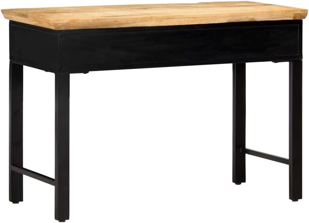 vidaXL Writing Table, Computer Desk with 2 Drawers, Study Table for Home Office, Workstation Table, Industrial Style, Solid Mango Wood