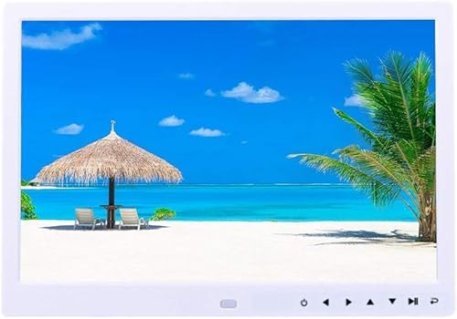 GPECTIFO Cornice Digitale da 15 Pollici, Album Fotografico elettronico a LED, Lettore Video pubblicitario, espositore for Cornice Fotografica Elettronica(White)