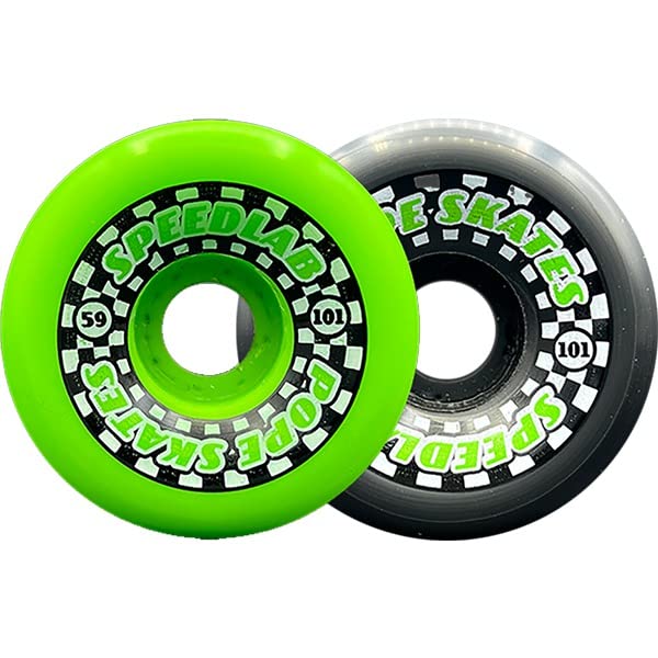 Mini Speedsters Green/Black Split Skateboard Wheels - 59mm 101a (Set of 4)