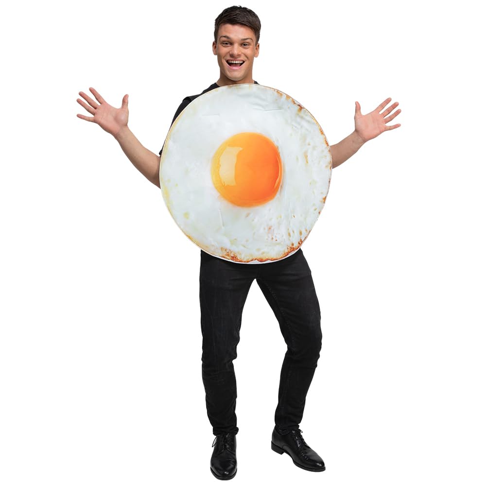 Wicked Costumes Adult Fried Egg Fancy Dress Costume - One Size, White - Image 2