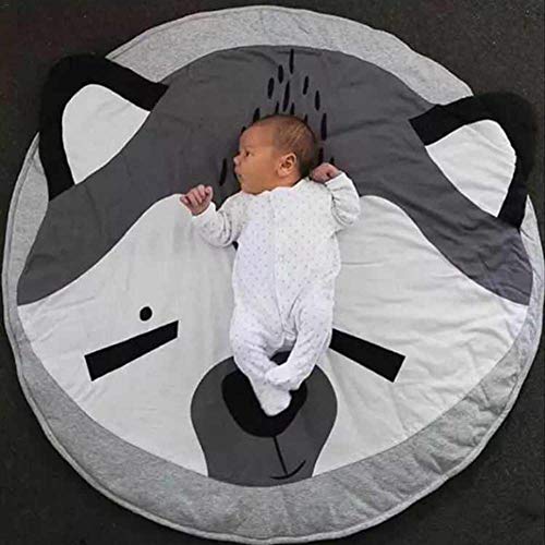 Estera de arrastre para bebé, Queta Alfombrilla de bebé para jugar Crawling dormir cambiar suave cálido grueso acolchado 90 cm Large Round (Zorro)