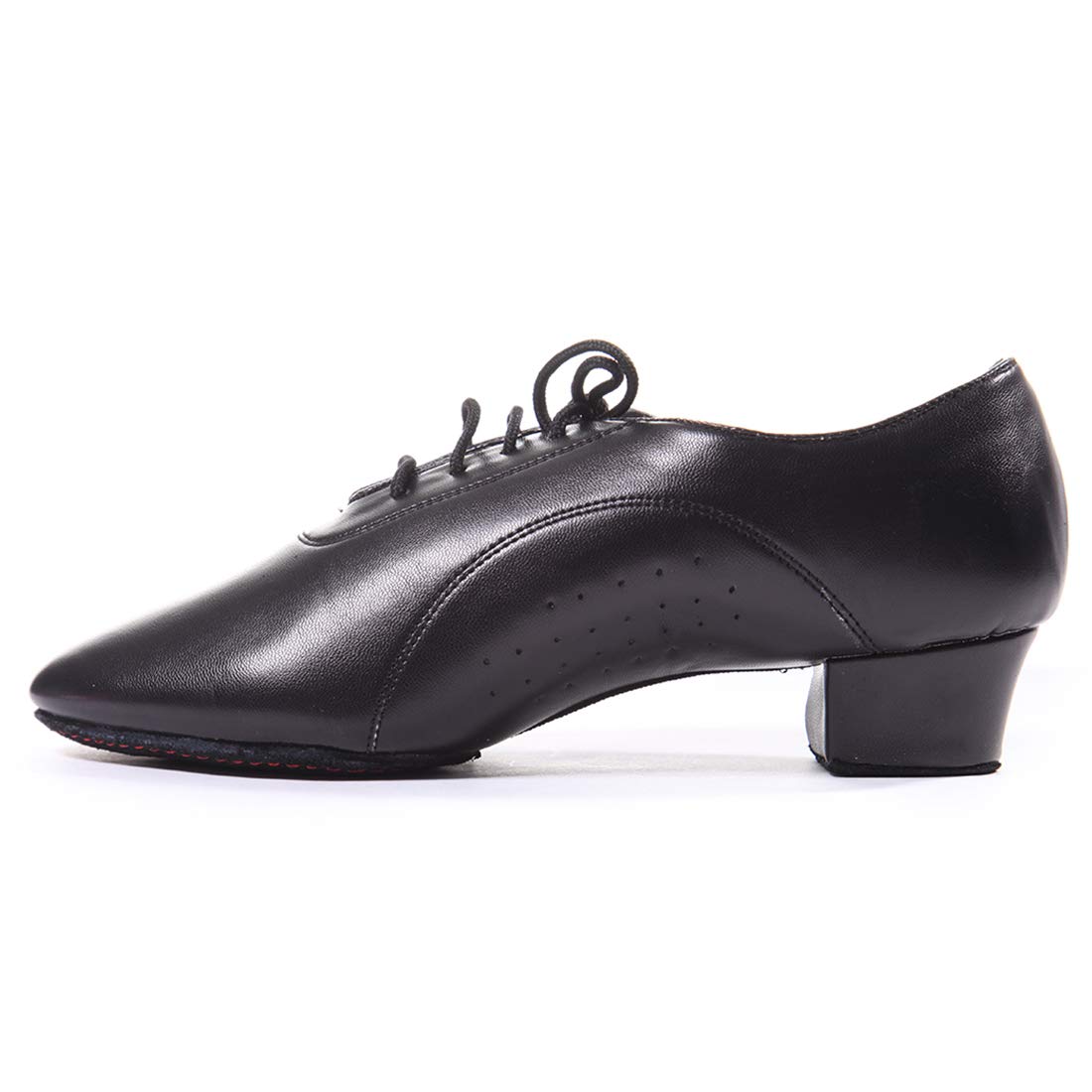 DoGeek Buty do tańca latynoskiego, okrągłe noski, średni obcas, 3 cm, buty latynoskie, balowe, męskie, czarne, do latyno/nowoczesnego/samba/chacha (lepiej wybierz jeden rozmiar większe)