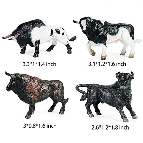 Hiawbon 12 Pcs Miniature Cattle Figurines Set Mini Cow Models Realistic Plastic Cattle Models #TOP3