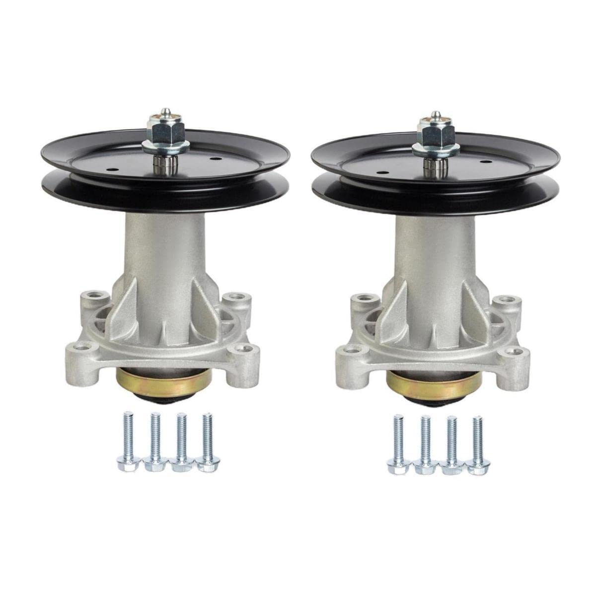 SCBHWJ Spindle Assembly 187292 187281 192870 532187292 532187281 532192870 with 2 Pulleys 195945 197473 Fit Husqvarna 42" 46" 48" 54" Mower Deck (2 Pack)