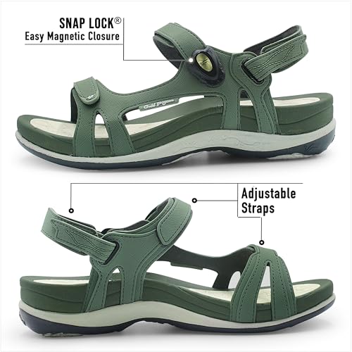 Image of SIGNATURE Arch Support Womens Sandals Comfortable Walking. Everyday Comfy Sandals Women Wear for Beach, Travel, Water, Outdoor, Hiking. Women Footwear.