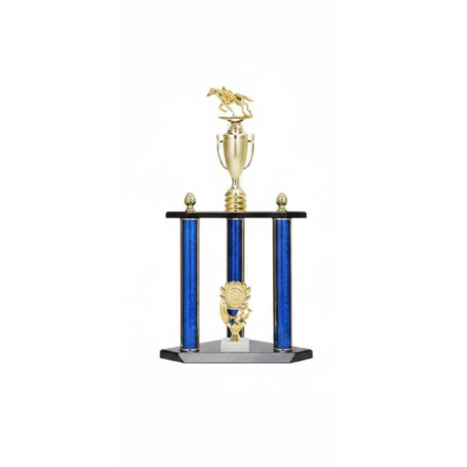 Customizable Horse Racing Award Complimentary Engraving Equestrian Award Statue Creative Design Golden Horse Award for Equestrians, Jockeys, 61CM, Rz14-three Pillar Wb | Sporting Goods-image-17