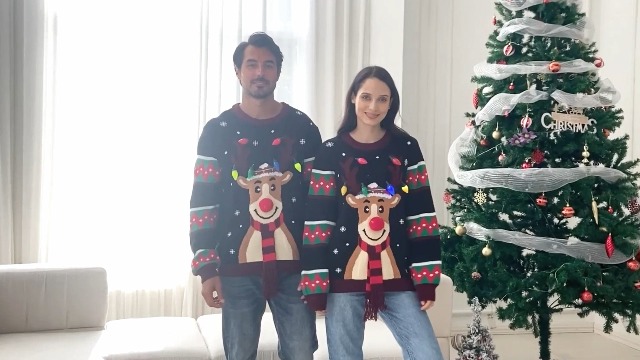 Maglione Di Natale Familiare - Felpa Con Cappuccio, Design Ugly Christmas, Personalizzabile, Per Feste E Regali