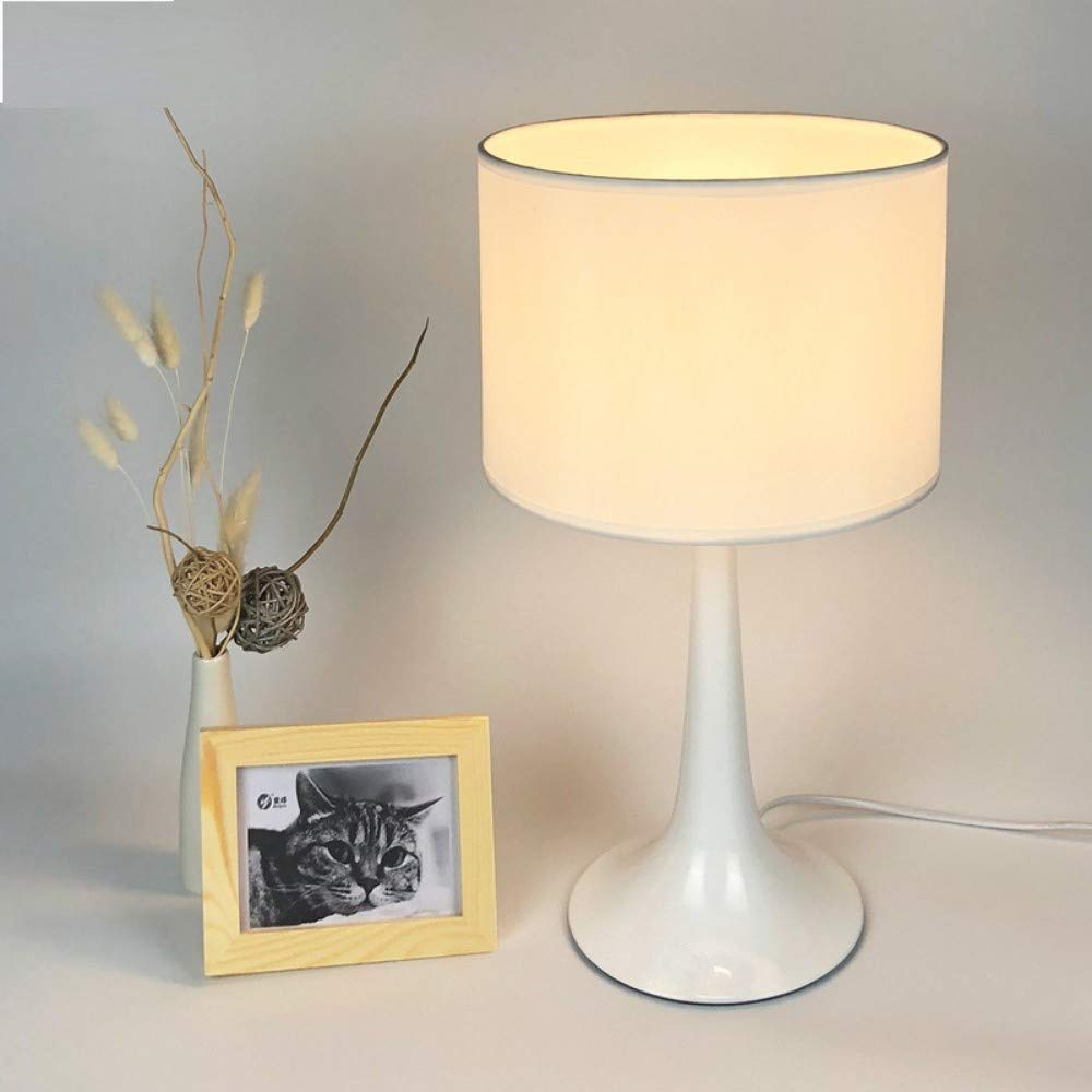 RJHY Table lamp Modern minimalist bedside bedroom table lamp Creative decoration study room LED table lamp,White