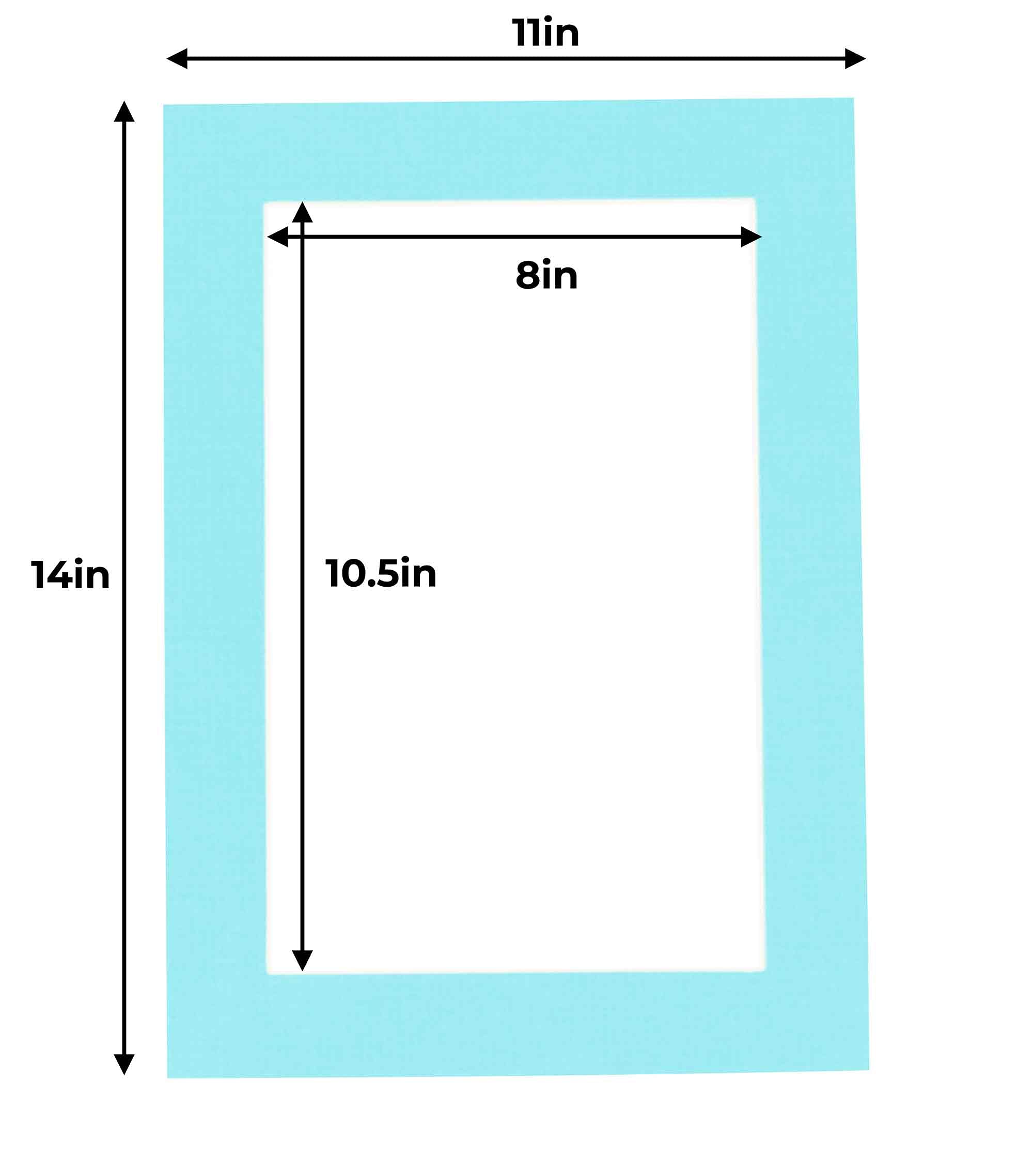 11x14 Precut Mat Board With 8x11 Opening - Acid Free Aquamarine Blue, 4-Ply Bevel Cut For Framing - View #12