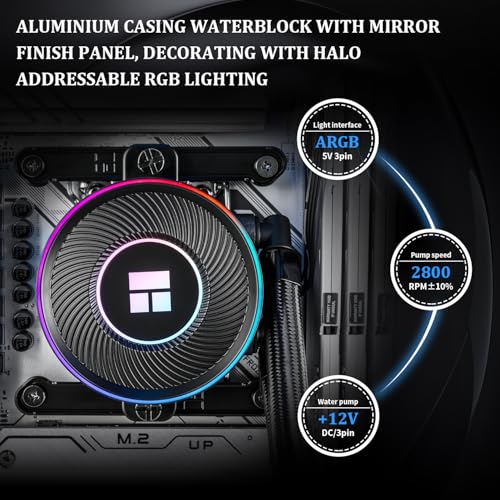 Image of Thermalright Aqua Elite 240 V5 ARGB Black CPU Liquid Cooler, 240 Cooling Row Size,2xTL-S12 PWM Fans,for AM4 /AM5,Intel LGA115X /1200 /1700 /1851, AIO CPU Cooler