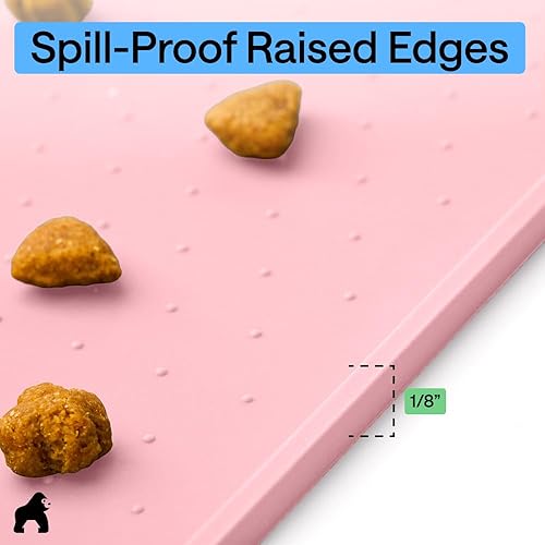 Miniatura 87 de GORILLA GRIP - Tapete de silicona 100% impermeable con bordes elevados sin BPA para mascotas, tapetes para alimentos de perros y gatos que contienen