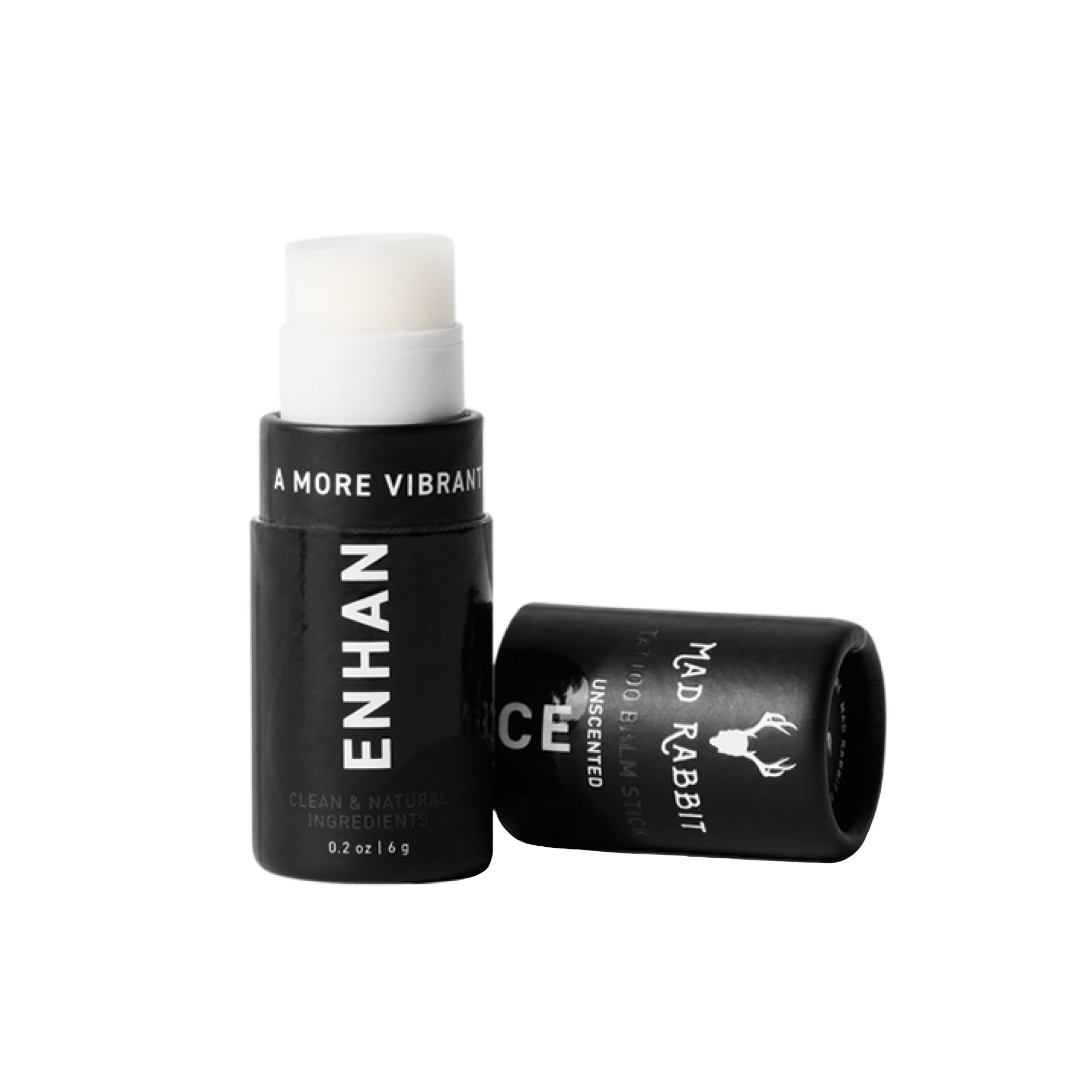 Mad Rabbit Enhance Tattoo Balm Stick-Tattoo Aftercare Brightener & Moisturizer, Clean, Color Enhancement, Fragrance-Free (.2oz)
